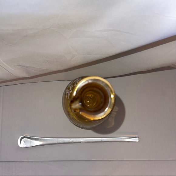 Vtg 14” Decanter Liquor Bottle Gold Gilt Hand Painted Flowers Made In Italy 18 K - Picture 5 of 9